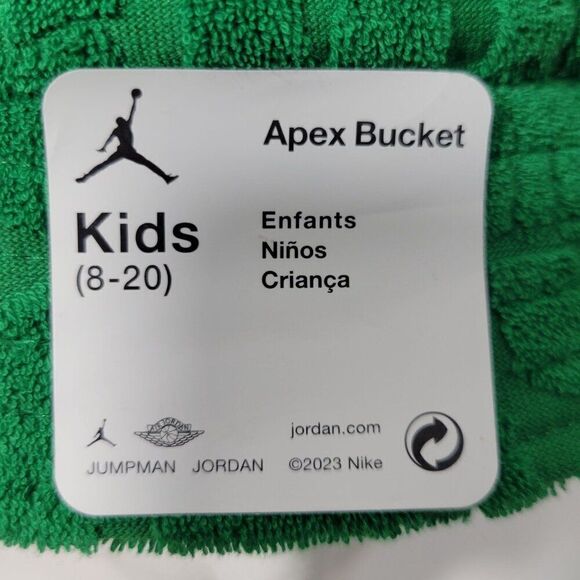 Jordan Jumpman Apex Bucket Hat Kids Youth 8-20 Green Unisex UPF 40 Terry NEW - Picture 5 of 12